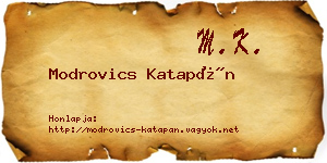 Modrovics Katapán névjegykártya